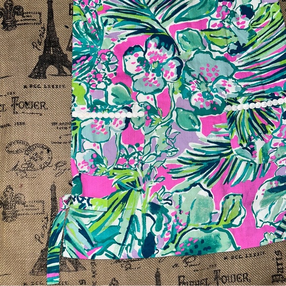 Lilly Pulitzer Little Girl’S Green/Multi Palm Beach Shift Dress Size 7 - Picture 2 of 15